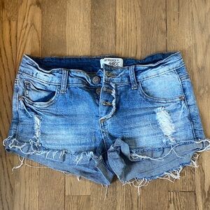 Armory Blue Distressed Jean Shorts